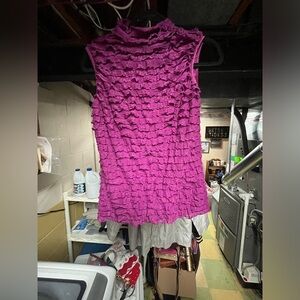 Cocomo Women's Ruffled Sleeveless Top - Magenta Size Large Giveaway